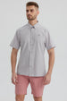 Camisa Hombre Oxford Con Logo Gris