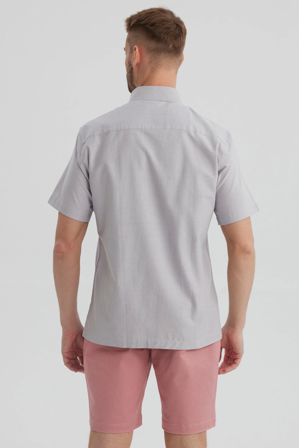 Camisa Hombre Oxford Con Logo Gris