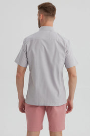 Camisa Hombre Oxford Con Logo Gris