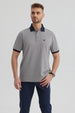 Polera Hombre Cuello Contraste Gris