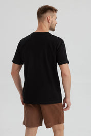 Polera Hombre Tres Botones Negro