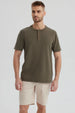 Polera Hombre Tres Botones Verde