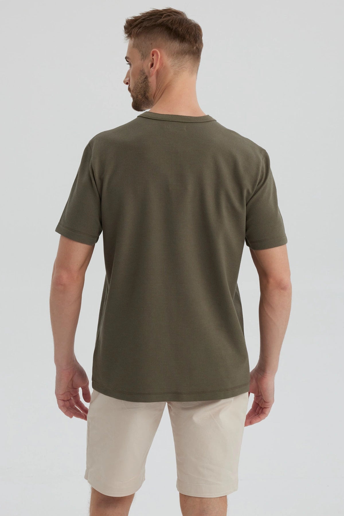 Polera Hombre Tres Botones Verde
