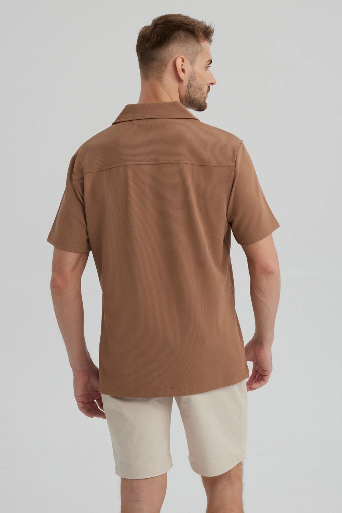 Camisa Hombre Textura Caqui