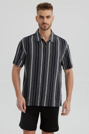 Camisa Hombre Regular Viscosa Negro