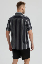 Camisa Hombre Regular Viscosa Negro