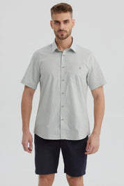 Camisa Hombre Con Bolsillo Verde Claro