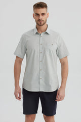 Camisa Hombre Con Bolsillo Verde Claro