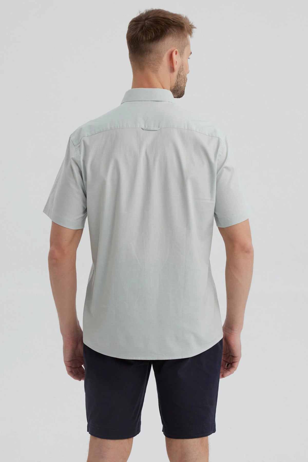 Camisa Hombre Con Bolsillo Verde Claro