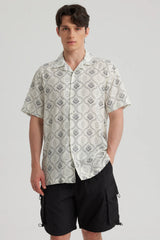 Camisa Hombre Slim Cuello Camisero Blanco