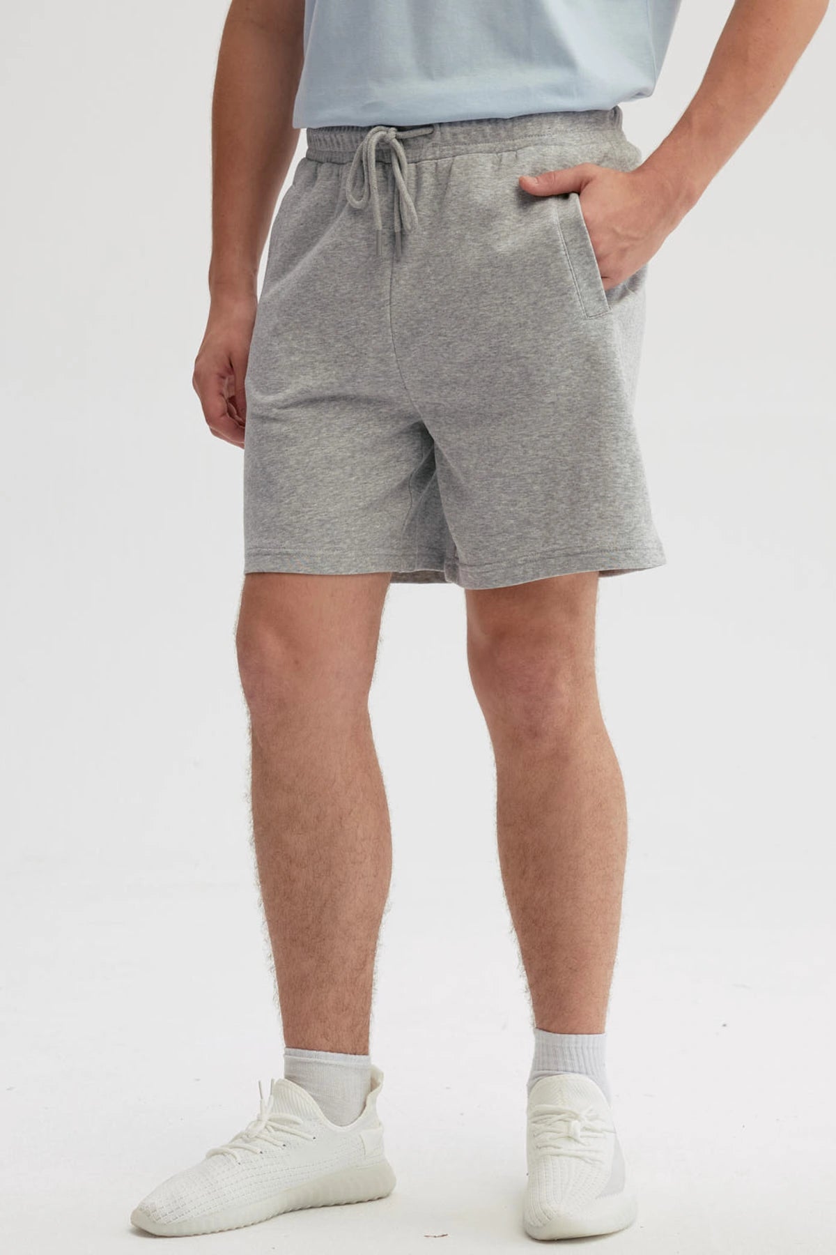 Bermuda Hombre Básico Gris Melange