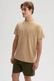 Polera Hombre Con Bolsillo Contraste Kaki
