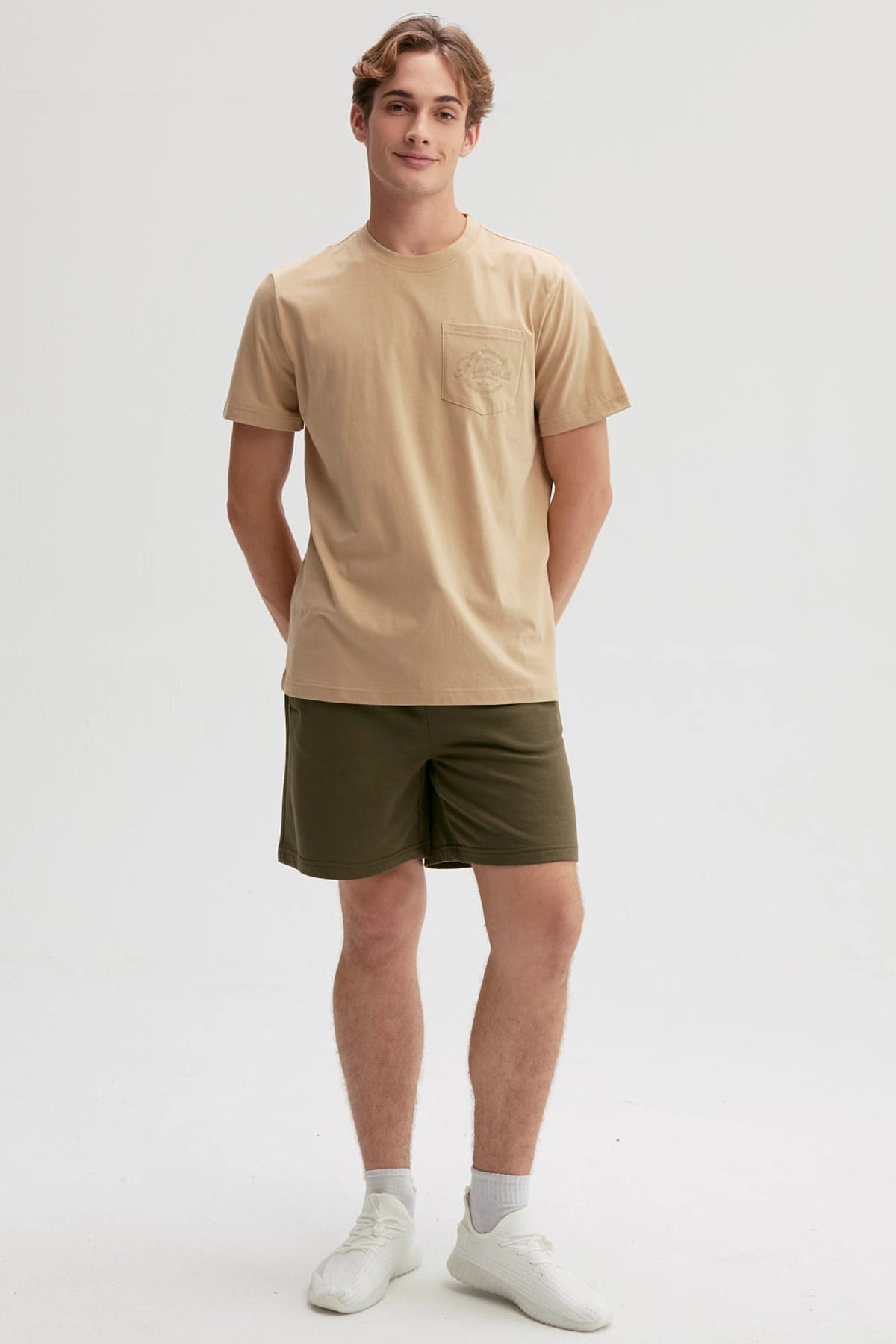 Polera Hombre Con Bolsillo Contraste Kaki