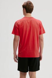 Polera Hombre Con Bolsillo Contraste Rojo