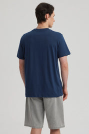 Polera Hombre Long Fit Básica Azul Marino