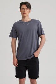 Polera Hombre Long Fit Básica Gris Oscuro