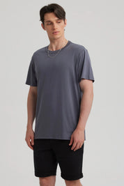 Polera Hombre Long Fit Básica Gris Oscuro