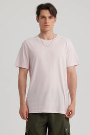 Polera Hombre Long Fit Básica Rosado Claro