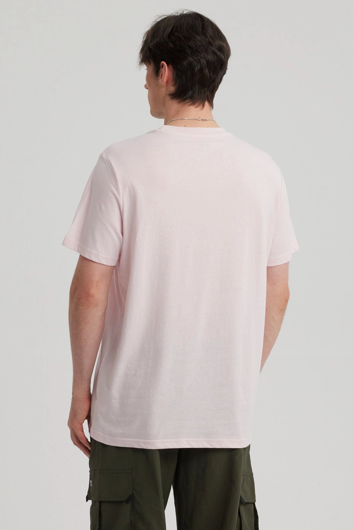 Polera Hombre Long Fit Básica Rosado Claro