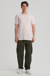 Polera Hombre Long Fit Básica Rosado Claro