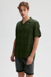 Camisa Hombre Textura Verde Militar