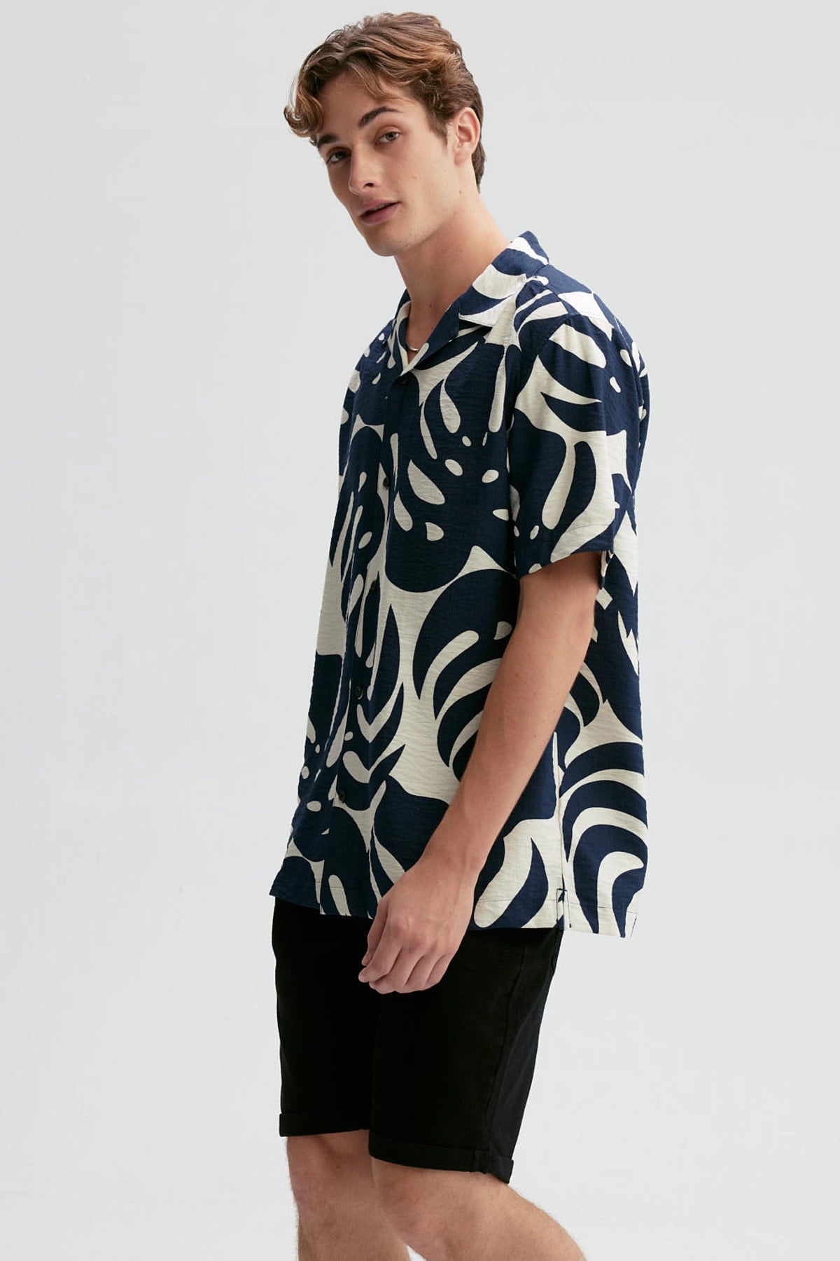 Camisa Hombre Textura Full Rapport Azul