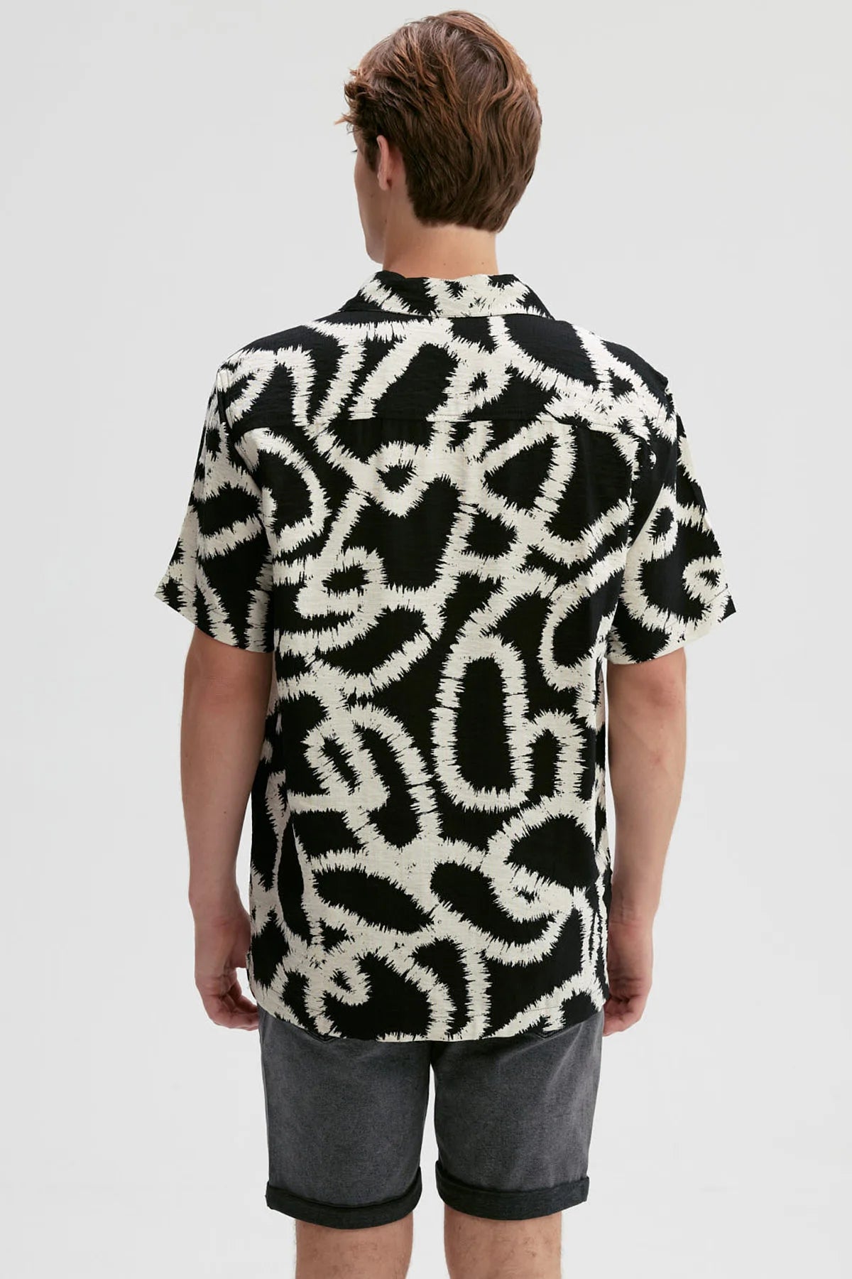 Camisa Hombre Textura Full Rapport Negro