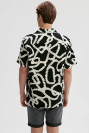 Camisa Hombre Textura Full Rapport Negro