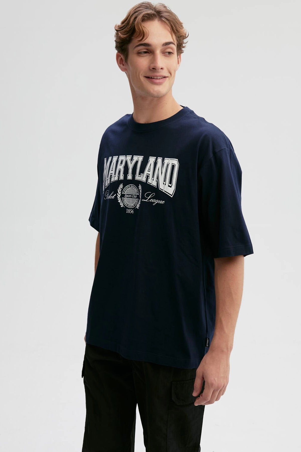 Polera Hombre Print Central Azul