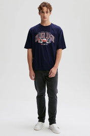 Polera Hombre Print Central Azul