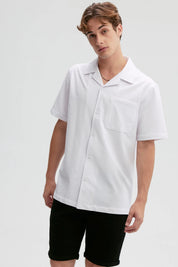 Camisa Hombre Textura Guayabera Blanco