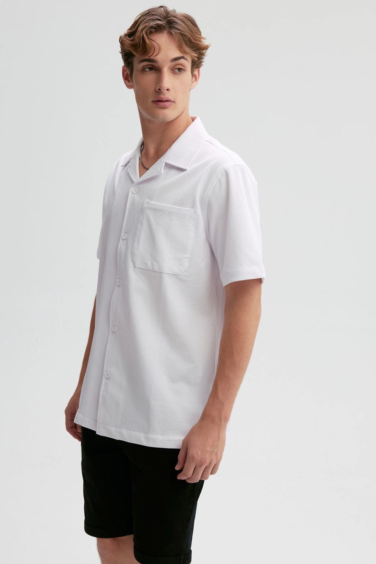 Camisa Hombre Textura Guayabera Blanco