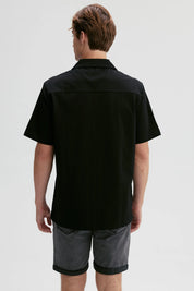 Camisa Hombre Textura Guayabera Negro