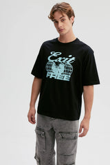 Polera Hombre Print Central Negro