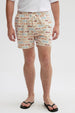 Short de Baño Hombre Print Texto Beige