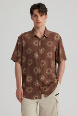 Camisa Hombre Full Print Chocolate