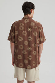 Camisa Hombre Full Print Chocolate
