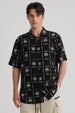 Camisa Hombre Full Print Negro