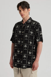 Camisa Hombre Full Print Negro