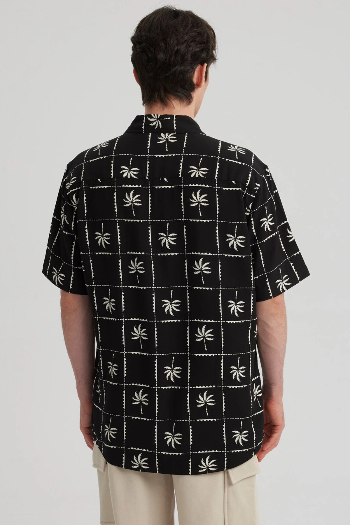 Camisa Hombre Full Print Negro
