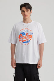 Polera Hombre Print Central Blanco