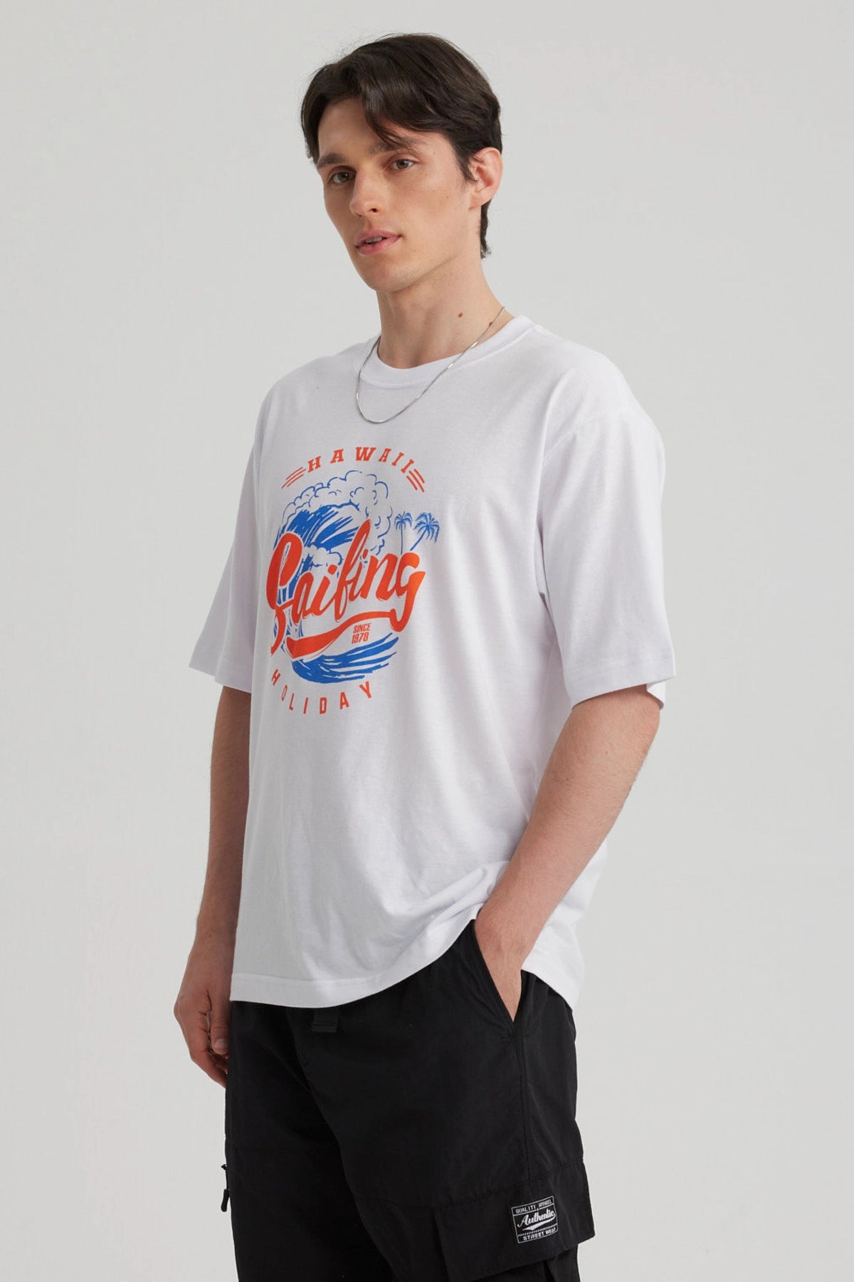 Polera Hombre Print Central Blanco