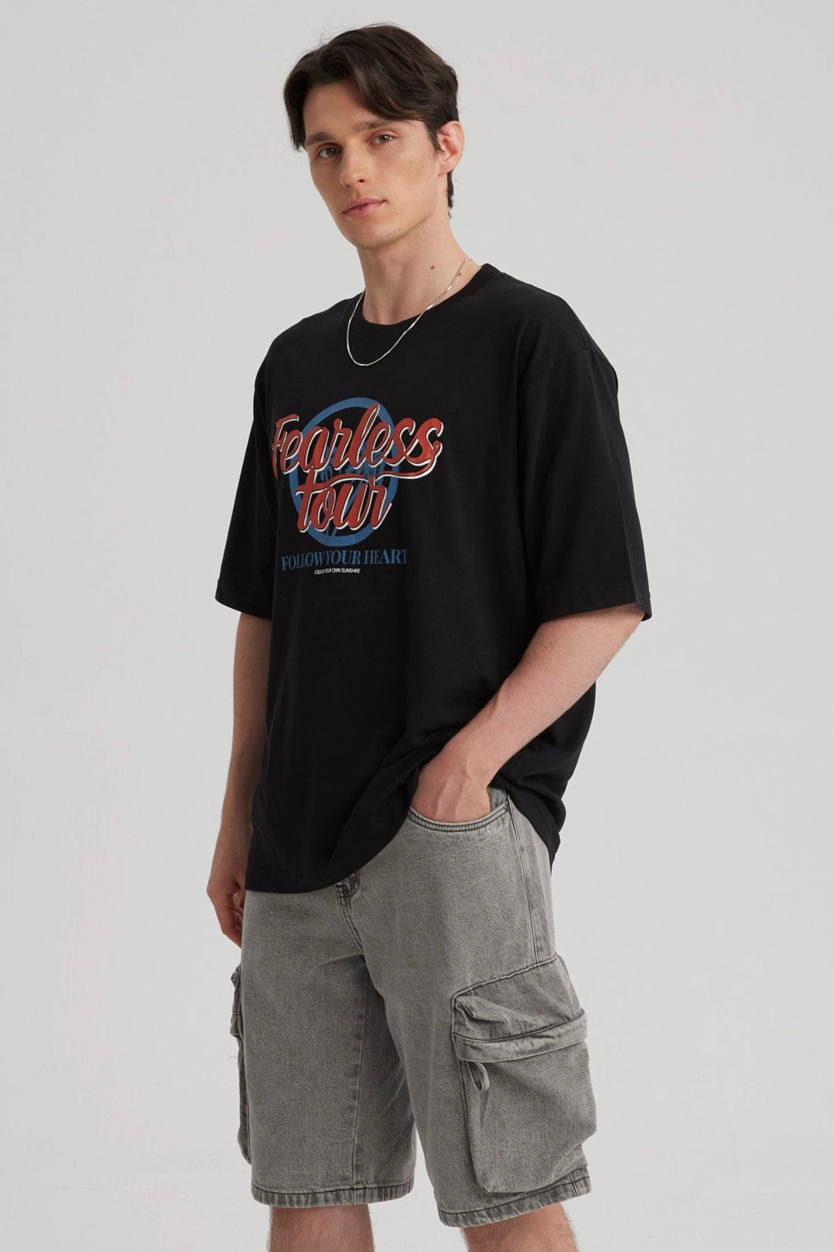 Polera Hombre Print Central Negro