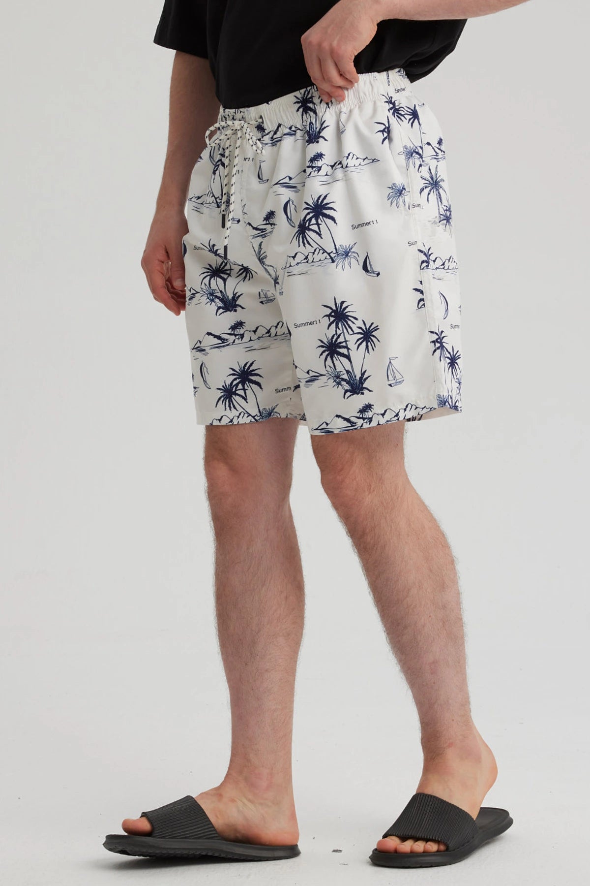 Short de Baño Hombre Full Print Beige