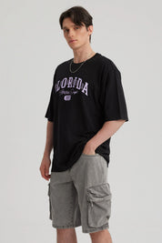 Polera Hombre Texto Frontal Negro