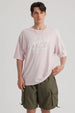 Polera Hombre Texto Frontal Rosa