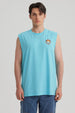 Polera Hombre Doble Print Turquesa