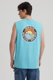 Polera Hombre Doble Print Turquesa