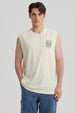 Polera Hombre Doble Print Beige