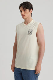 Polera Hombre Doble Print Beige